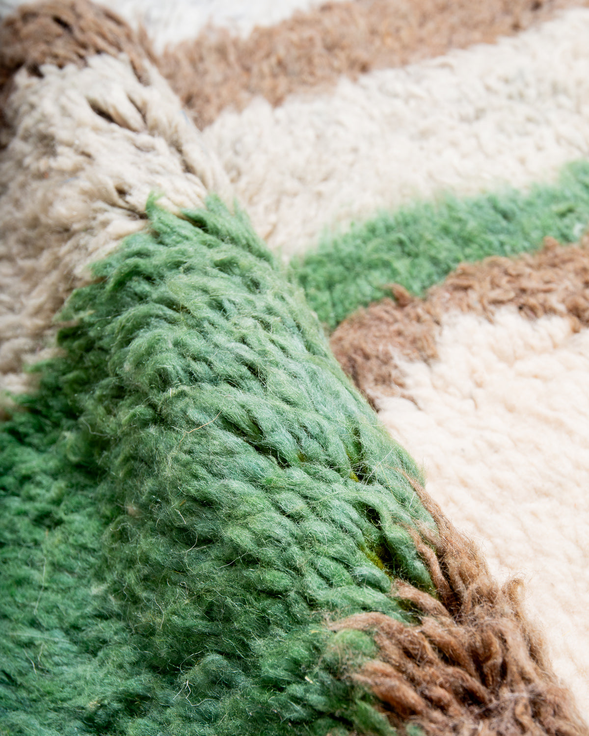 Modern, designer, handcrafted Berber runner rug from Morocco. Vintage carpet with beautiful colours and patterns and fluffy texture.